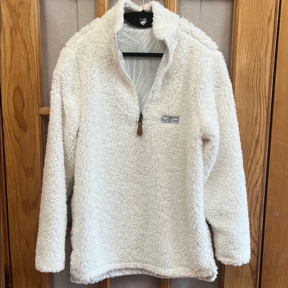 USA Palm Reversible Sherpa 1/4 zip, size 2XS
